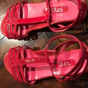 Taryn Rose red leather sandals